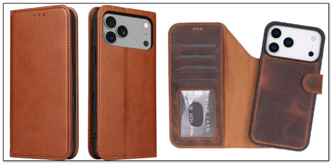 Apple iPhone 17 Pro Max leather wallet case