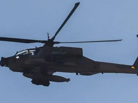 An Apache helicopter was downed in the incident over the Gulf (file photo)