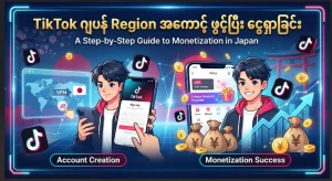 TikTok ဂျပန် Region အကောင့် ဖွင့်ပြီး ငွေရှာခြင်း